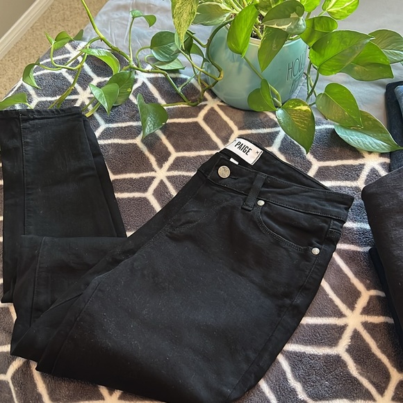 PAIGE Women's Maternity Verdugo Ultra Skinny Jeans - Black Shadow With Elastic Side Panels